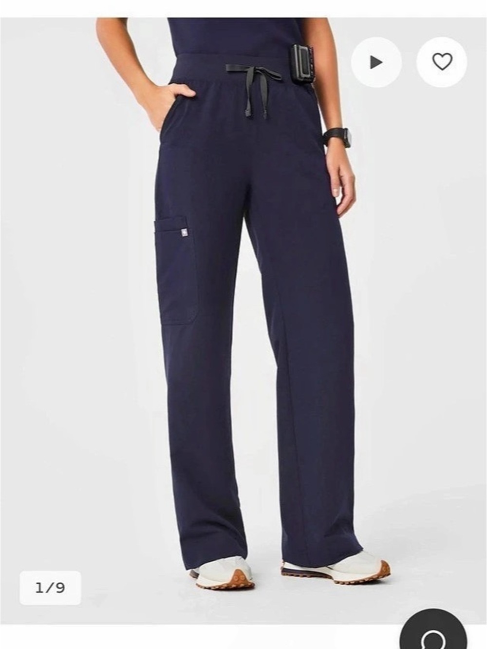 Figs Isabel High-Rise Wide-Leg Scrub Pant Blue Scrub Pants Like New